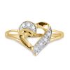 Image 1 : 1/20 CTW Round Diamond Heart Ring 10kt Yellow Gold - REF-10Y8X