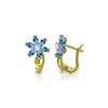 Image 1 : Genuine 1.10 ctw Blue Topaz & Diamond Earrings 14KT Yellow Gold - REF-36K3V