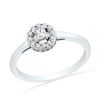 Image 1 : 1/4 CTW Round Diamond Solitaire Halo Promise Bridal Ring 10kt White Gold - REF-20A3N