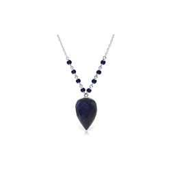 Genuine 14 ctw Sapphire Necklace 14KT White Gold - REF-42K2V