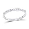 Image 1 : 1/4 CTW Round Pave-set Diamond Single Row Wedding Ring 14kt White Gold - REF-22A8N