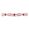 Image 2 : 1/10 CTW Round Ruby Oval Dot Stackable Ring 10kt Rose Gold - REF-13X2T
