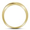 Image 2 : 1/8 CTW Mens Round Diamond Single Row Ring 10kt Yellow Gold - REF-22H8W