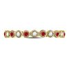 Image 2 : 1/6 CTW Round Ruby Diamond Beaded Dot Stackable Ring 10kt Yellow Gold - REF-13R2H