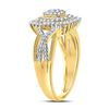 Image 3 : 1/4 CTW Round Diamond Square Frame Cluster Ring 10kt Yellow Gold - REF-25W5F
