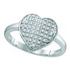 Image 1 : 1/10 CTW Round Diamond Heart Cluster Ring 10kt White Gold - REF-11A9N