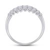 Image 3 : 1 CTW Round Diamond Anniversary Ring 14kt White Gold - REF-71X9T