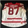 Image 1 : SIDNEY CROSBY SIGNED 2010 OLYMPICS TEAM CANADA HOCKEY JERSEY (FRAMEWORTH COA)