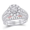 Image 1 : 1 & 1/2 CTW Round Diamond Bridal Wedding Engagement Ring 14kt Two-tone Gold - REF-149M9A