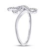 Image 3 : 1/6 CTW Round Diamond Treble Clef Music Note Fashion Ring 10kt White Gold - REF-15X5T