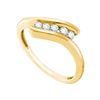 Image 1 : 1/5 CTW Round Diamond 5-stone Promise Bridal Ring 10kt Yellow Gold - REF-16M8A