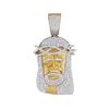 Image 1 : 1 & 1/5 CTW Mens Round Diamond Jesus Face Charm Pendant 10kt Yellow Gold - REF-75F5M
