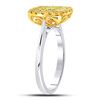 Image 3 : 1 CTW Princess Yellow Diamond Solitaire Square Frame Ring 14kt Two-tone Gold - REF-107X9T