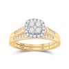 Image 1 : 1/2 CTW Round Diamond Cluster Bridal Wedding Engagement Ring 14kt Yellow Gold - REF-54W3F