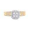 Image 2 : 1/2 CTW Round Diamond Cluster Bridal Wedding Engagement Ring 14kt Yellow Gold - REF-54W3F