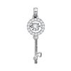 Image 1 : 1/6 CTW Round Diamond Moving Twinkle Solitaire Key Pendant 10kt White Gold - REF-15W5F