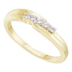 1/10 CTW Round Diamond 5-Stone Ring 10kt Yellow Gold - REF-11T9K