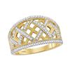 Image 1 : 1/3 CTW Round Diamond Lattice Fashion Ring 10kt Yellow Gold - REF-27M5A