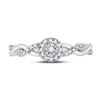 Image 2 : 1/6 CTW Round Diamond Solitaire Twist Woven Promise Bridal Ring 10kt White Gold - REF-15A5N