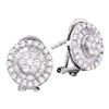 Image 1 : 1 CTW Round Diamond Cluster French-clip Earrings 14kt White Gold - REF-65R9H