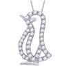 Image 1 : 1/6 CTW Round Diamond Penguin Bird Animal Pendant 10kt White Gold - REF-11W9F