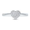 Image 2 : 1/10 CTW Round Diamond Heart Cluster Ring 10kt White Gold - REF-13X2T