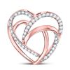 Image 1 : 1/10 CTW Round Diamond Heart Pendant 10kt Rose Gold - REF-8Y4X