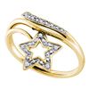 Image 1 : 0.03 CTW Round Diamond Star Bypass Ring 10kt Yellow Gold - REF-11W9F