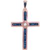 Image 1 : 1/4 CTW Round Diamond Cross Pendant 10kt Rose Gold - REF-18Y3X