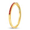 Image 3 : 1/6 CTW Round Ruby Stackable Cross Ring 10kt Yellow Gold - REF-10K8R