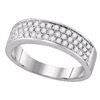Image 1 : 1/2 CTW Round Diamond Pave Ring 10kt White Gold - REF-35Y9X