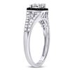 Image 3 : 1/2 CTW Round Black Color Enhanced Diamond Cluster Ring 10kt White Gold - REF-30H3W
