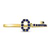Image 2 : 1/5 CTW Round Blue Sapphire Key Stackable Ring 10kt Yellow Gold - REF-10R8H