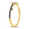Image 3 : 1/5 CTW Round Blue Sapphire Key Stackable Ring 10kt Yellow Gold - REF-10R8H