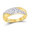 Image 3 : 1 CTW His & Hers Round Diamond Cluster Matching Bridal Wedding Ring 14kt Two-tone Gold - REF-101Y9X