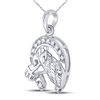 Image 2 : 1/10 CTW Round Diamond Lucky Horseshoe Charm Pendant 10kt White Gold - REF-10W8F