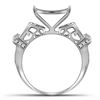Image 2 : 3/8 CTW Round Diamond Elevated Square Cluster Ring 10kt White Gold - REF-24F3M