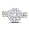 Image 2 : 1 CTW Round Diamond Twist Bridal Wedding Engagement Ring 14kt Yellow Gold - REF-96T3K