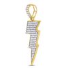 Image 2 : 1 CTW Mens Round Diamond Lightning Bolt Charm Pendant 10kt Yellow Gold - REF-57Y3X