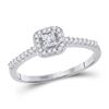 Image 1 : 1/4 CTW Princess Diamond Solitaire Bridal Wedding Engagement Ring 10kt White Gold - REF-19W2F