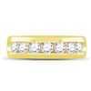 Image 2 : 1 & 1/2 CTW Mens Machine Set Round Diamond Wedding Channel Ring 14kt Yellow Gold - REF-215Y9X