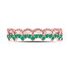 Image 2 : 1/4 CTW Round Emerald Scalloped Stackable Ring 10kt Rose Gold - REF-11W9F