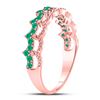 Image 3 : 1/4 CTW Round Emerald Scalloped Stackable Ring 10kt Rose Gold - REF-11W9F