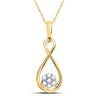 Image 1 : 1/8 CTW Round Diamond Infinity Cluster Pendant 10kt Yellow Gold - REF-11Y9X