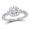 Image 1 : 3/4 CTW Round Diamond Solitaire Bridal Wedding Engagement Ring 14kt Two-tone Gold - REF-90R3H