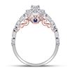 Image 3 : 3/4 CTW Round Diamond Solitaire Bridal Wedding Engagement Ring 14kt Two-tone Gold - REF-90R3H