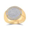 Image 1 : 5/8 CTW Mens Round Diamond Circle Cluster Ring 10kt Yellow Gold - REF-55M5A