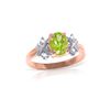 Image 1 : Genuine 0.97 ctw Peridot & Diamond Ring 14KT Rose Gold - REF-59F2Z