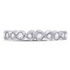 Image 2 : 3/8 CTW Round Diamond Heart Eternity Ring 10kt White Gold - REF-35F9M