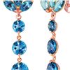 Image 1 : Genuine 8.7 ctw Blue Topaz Earrings 14KT Rose Gold - REF-53T6A